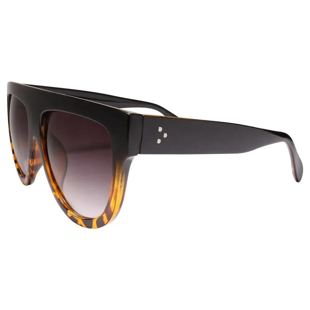 Dapper Clubbing Flat Top 80s 90s Hip Hop Mens Womens Black & Tortoise Sunglasses